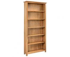 vidaXL Bibliothèque à 6 étagères 80x22,5x170 cm Bois de chêne massif