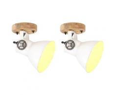 vidaXL Lampe murale industrielle/de plafond 2 pcs Blanc 20x25 cm E27