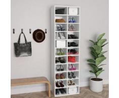 vidaXL Armoire à chaussures Blanc 54 x 34 x 183 cm Aggloméré
