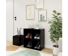 vidaXL Armoire à chaussures d'entrée Noir 105x35,5x70 cm Aggloméré