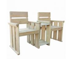 vidaXL Banc de jardin à 2 places 150 cm Pinède imprégnée
