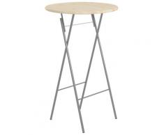 vidaXL Table de bar pliable 60x113 cm Acier et bois de pin naturel