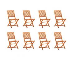 vidaXL Chaises de jardin pliables 8 pcs Bois d'eucalyptus massif