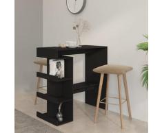 vidaXL Table de bar étagère de rangement Noir 100x50x101,5 cm