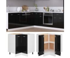 vidaXL Armoire d'angle Noir brillant 75,5x75,5x80,5 cm Aggloméré