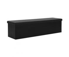 vidaXL Banc de rangement pliable Similicuir 150 x 38 x 38 cm Noir