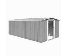 vidaXL Abri de jardin 257 x 497 x 178 cm Métal Gris