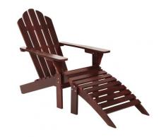 vidaXL Chaise de jardin avec pouf Bois Marron