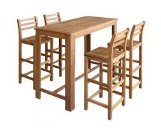 vidaXL Table et chaises de bar 5 pcs Bois d'acacia massif