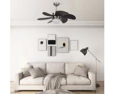 vidaXL Ventilateur de plafond avec lampe 76 cm Marron foncé