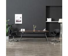 vidaXL Chaise pivotante de salle à manger Noir Similicuir