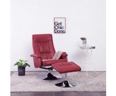 vidaXL Fauteuil inclinable avec repose-pied Rouge bordeaux Similicuir