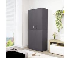 vidaXL Armoire à chaussures Gris 80x39x178 cm Aggloméré