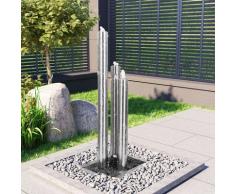 vidaXL Fontaine de jardin Argenté 48x34x123 cm Acier inoxydable