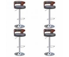 vidaXL Tabourets de bar 4 pcs avec cadre en bois Cuir synthétique Noir