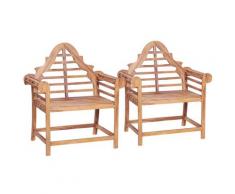 vidaXL Chaise de jardin 2 pcs 91x62x102 cm Teck solide