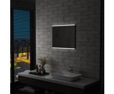 vidaXL Miroir mural à LED de salle de bain et capteur tactile 60x50 cm