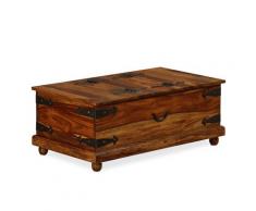 vidaXL Coffre de rangement Bois massif de Sesham 90 x 50 x 35 cm