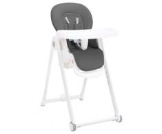 vidaXL Chaise haute bébé Gris foncé Aluminium
