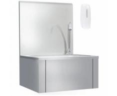 vidaXL Lavabo de lavage avec robinet et distributeur de savon Inox