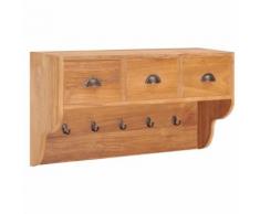 vidaXL Porte-manteau mural 80x25x45 cm Bois de teck solide