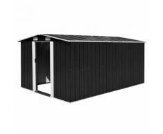 vidaXL Abri de jardin 257x392x181 cm Métal Anthracite