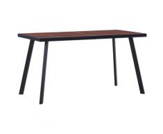 vidaXL Table de salle à manger Bois foncé et noir 140x70x75 cm MDF