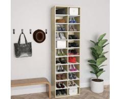 vidaXL Armoire à chaussures Blanc chêne sonoma 54x34x183 cm Aggloméré