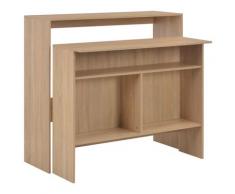 vidaXL Table de bar avec 2 dessus de table Chêne 130 x 40 x 120 cm