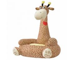 vidaXL Chaise en peluche pour enfants Girafe Marron