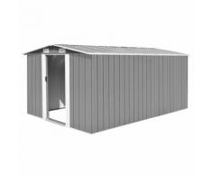 vidaXL Abri de jardin 257 x 398 x 178 cm Métal Gris