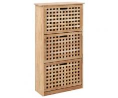 vidaXL Armoire à chaussures 55x20x104 cm Bois de noyer massif