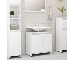 vidaXL Armoire de salle de bain Blanc brillant 60x33x58 cm Aggloméré