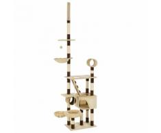vidaXL Arbre à chat avec griffoirs en sisal 246-280 cm Beige et marron
