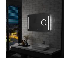 vidaXL Miroir mural à LED de salle de bain et capteur tactile 100x60cm