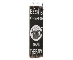 vidaXL Porte-manteau mural avec 6 crochets 120 x 40 cm BEER CHEAPER