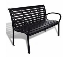 vidaXL Banc de jardin 125 cm Acier et WPC Noir