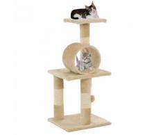 vidaXL Arbre à chat avec griffoirs en sisal 65 cm Beige