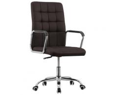 vidaXL Chaise pivotante de bureau Marron Tissu