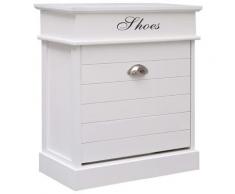 vidaXL Armoire à chaussures Blanc 50 x 28 x 58 cm Bois de Paulownia