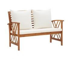 vidaXL Banc de jardin avec coussins 119 cm Bois solide d'acacia
