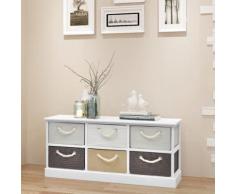 vidaXL Banc de rangement 6 tiroirs Bois