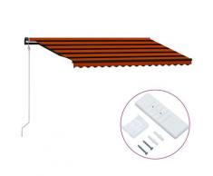 vidaXL Auvent rétractable automatique 450x300 cm Orange et blanc