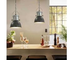 vidaXL Plafonniers 2 pcs Gris Rond E27