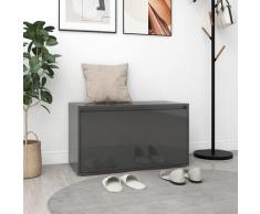 vidaXL Banc d'entrée 80x40x45 cm Gris brillant Aggloméré