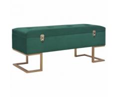 vidaXL Banc avec compartiment de rangement 105 cm Vert Velours
