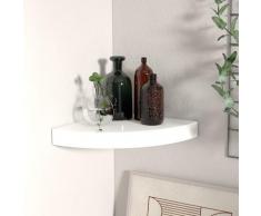 vidaXL Étagère d'angle flottante Blanc brillant 25x25x3,8 cm MDF