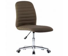 vidaXL Chaise pivotante de bureau Marron Tissu