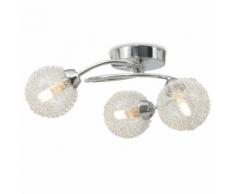 vidaXL Plafonnier avec 3 ampoules LED G9 120 W
