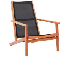 vidaXL Chaise de jardin Noir Bois d'eucalyptus solide et textilène
